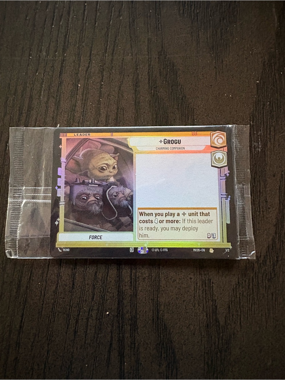 Star Wars Grogu Collectible Card - Green, Brown, Yellow